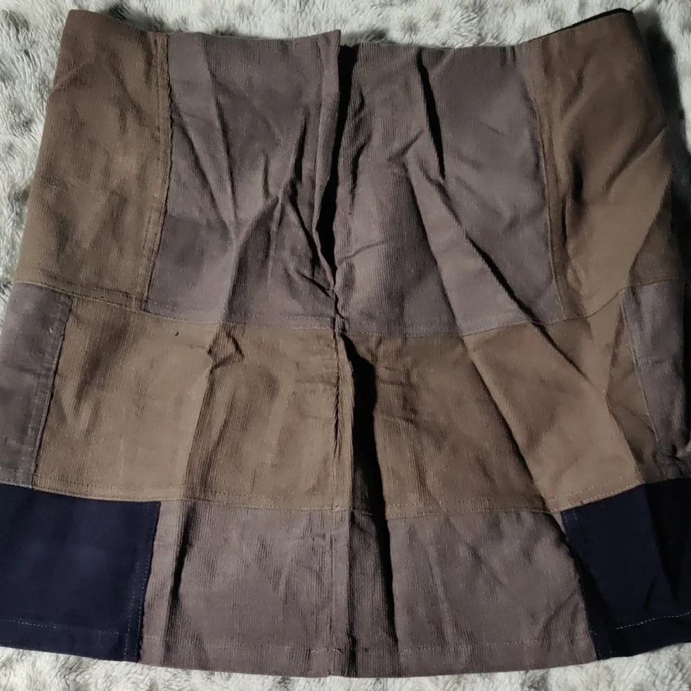 Love Riche Color Block Mini Pencil Skirt | Blue Brown Cargo Style | Boutique NWT - Picture 3 of 5